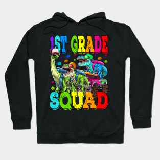 1st Grade Squad Monster Truck Dinosaur Back To School Hoodie